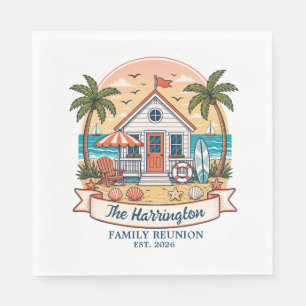 Familientreffen im Strandhaus am Meer Serviette