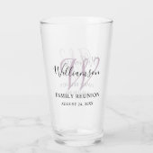 Familientreffen-Monogramm Einfach Glas (Rückseite)
