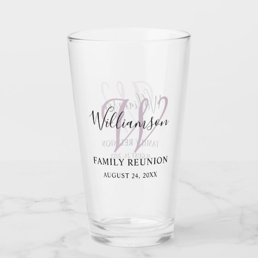 Familientreffen-Monogramm Einfach Glas (Vorderseite)