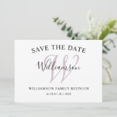 Familientreffen-Monogramm Einfach Save The Date (Stehend Vorderseite)