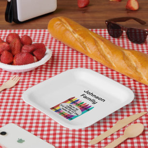 Familientreffen-Papierplatten Quadratisch Pappteller