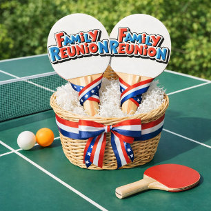 Familientreffen Ping Pong Schläger Tischtennis Schläger