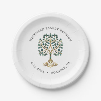 Familientreffen Smaragdbaum des Lebens Pappteller