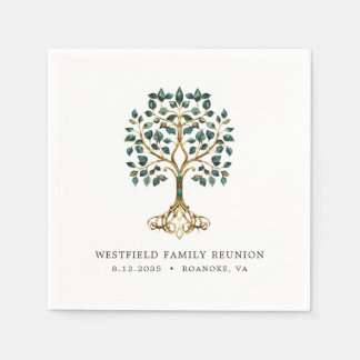 Familientreffen Smaragdbaum des Lebens Serviette