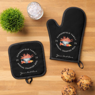 Familientreffen Sommer Meeresfrüchte-Eintopf-Cooko Ofenhandschuh & Topflappen-Set
