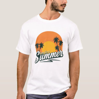 Familientreffen Sommer Sonnenuntergang Strand Palm T-Shirt