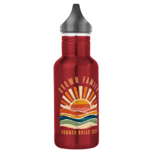 Familientreffen Sommeruntergang Strand Edelstahlflasche
