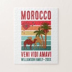 Familientreffen Urlaub Marokko Reise Souvenir Puzzle