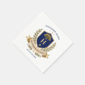 Familientreffen-Wappen-Name-Monogramm-Datum Serviette (Ecke)