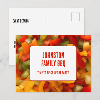Familientreffen würzt die Party BBQ-Ankündigung Postkarte