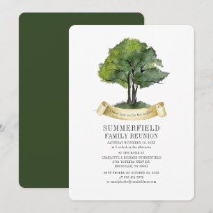 Familientreffen Zusammenkunft Baum Typografie Einladung