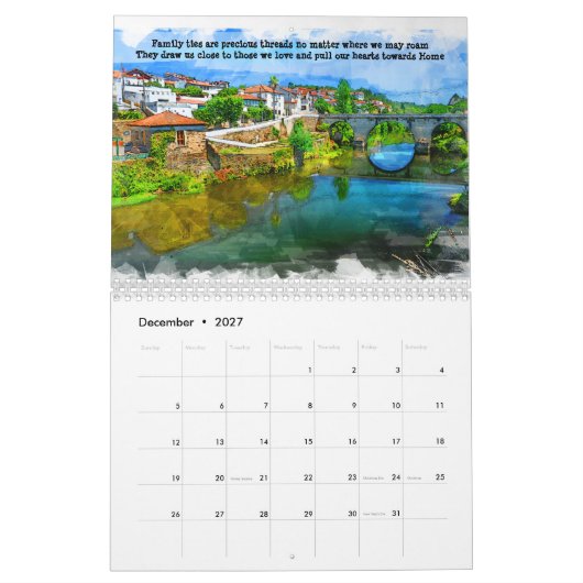 Familientributes Kalender (Dez 2027)