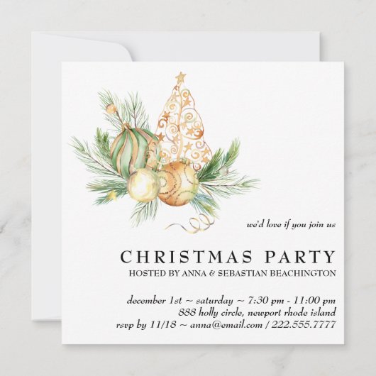 *~* Familienunternehmen AP20 Weihnachtsbäume Party Einladung (Rückseite)