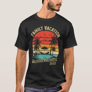 Familienurlaub 2022 Vintage Retro-Massachusetts B T-Shirt
