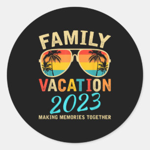 Familienurlaub 2023 Beach Matching Sommerurlaub Runder Aufkleber