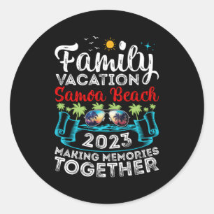 Familienurlaub 2023 Der polynesische Samoa Strand Runder Aufkleber