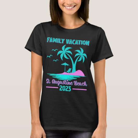 Familienurlaub 2023 Palm Tree Florida St Augustin T-Shirt (Vorderseite)