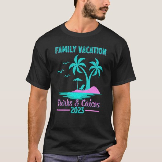 Familienurlaub 2023 Palmenbaumwerken & Caicos Stra T-Shirt (Vorderseite)