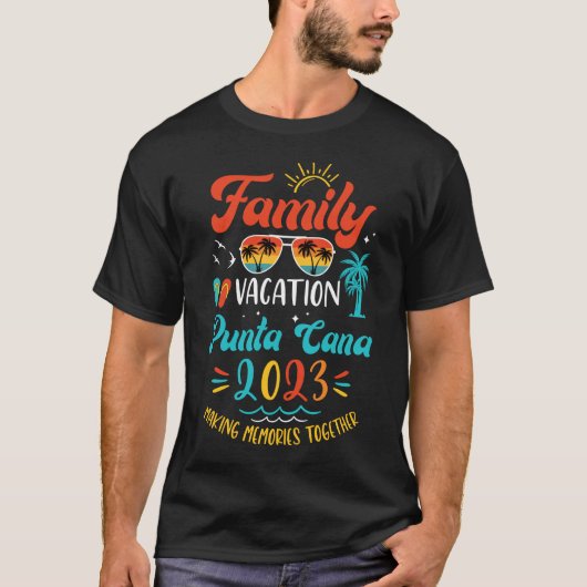 Familienurlaub 2023 Punta Cana Matching Sommer Va T-Shirt (Vorderseite)