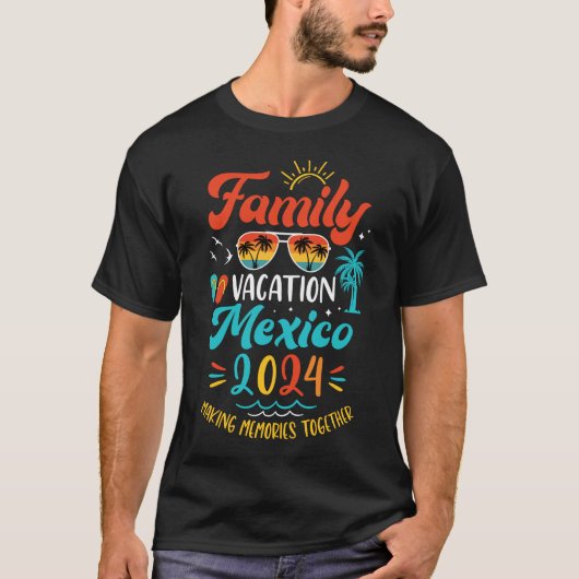 Familienurlaub 2024 Mexiko Matching Sommer Vacati T-Shirt (Vorderseite)