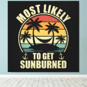 Familienurlaub 2024 wird am ehesten Sonnenbrand ve Leinwanddruck (Insitu (Holzboden))