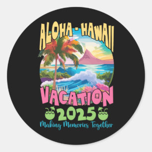 Familienurlaub 2025 Aloha Hawaii Hawaiian Matchin Runder Aufkleber