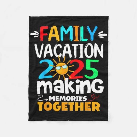 Familienurlaub 2025 Beach Matching Sommerfamilie Fleecedecke (Vorderseite)
