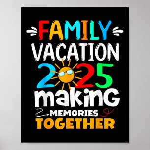 Familienurlaub 2025 Beach Matching Sommerfamilie Poster