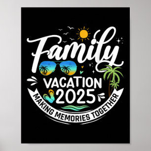 Familienurlaub 2025 Beach Matching Sommerurlaub Poster