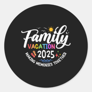 Familienurlaub 2025 Beach Matching Sommerurlaub Runder Aufkleber