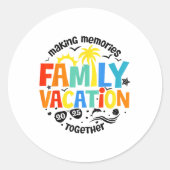 Familienurlaub 2025 Familien Matching Sommer Vacat Runder Aufkleber (Vorderseite)