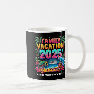 Familienurlaub 2025 Vintage Hawaii Sommer Passend Kaffeetasse