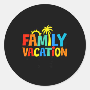 Familienurlaub 2026 Familie passend zum Sommer Runder Aufkleber