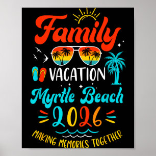 Familienurlaub 2026 Myrtle Beach passendes Sommer- Poster
