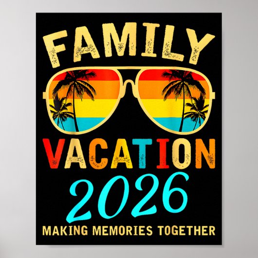 Familienurlaub 2026 Strand passende Sommerferien Poster (Vorne)