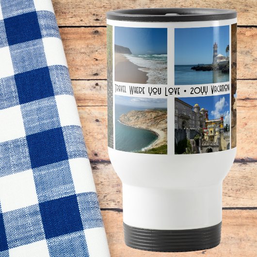 Familienurlaub 6 Foto Collage Fun Custom Reisebecher