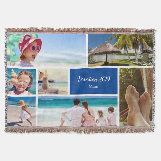 Familienurlaub 7 Foto Keepake, blau Decke (Vorderseite)