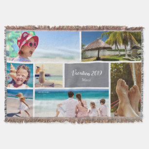 Familienurlaub 7 Foto Keepake, grau Decke