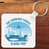 Familienurlaub Alaska Custom Blue Glacier Schlüsselanhänger (Rückseite)