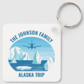 Familienurlaub Alaska Custom Blue Glacier Schlüsselanhänger (Rückseite)
