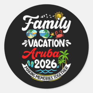 Familienurlaub Aruba 2026 Erinnerungen Schaffen St Runder Aufkleber