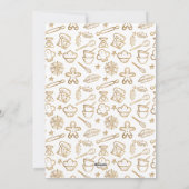 Familienurlaub Baking Black & Gold Weihnachtsbaum Feiertagskarte (Rückseite)