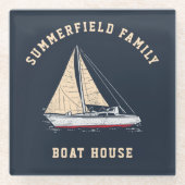 Familienurlaub Beach House Custom Glasuntersetzer (Vorderseite)