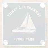 Familienurlaub Beach House Custom Glasuntersetzer (Rückseite)