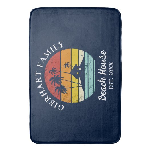 Familienurlaub Beach House Matching Dekoration Badematte (Vorderseite Vertikal)