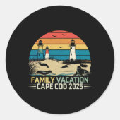Familienurlaub Cape Cod 2025 Küstenurlaub Lig Runder Aufkleber (Vorderseite)