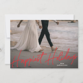 Familienurlaub-Card Glücklichstes Red Holiday Foto Feiertagskarte