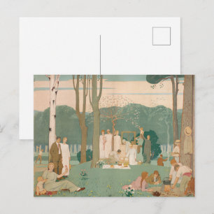 Familienurlaub - Ein Tag im Park, alte Zeiten Postkarte