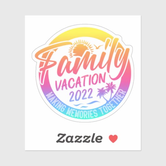 Familienurlaub Erinnerungen vereint Klassik Aufkleber (Blatt)