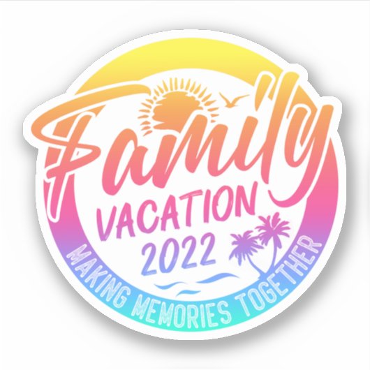 Familienurlaub Erinnerungen vereint Klassik Aufkleber (Vorderseite)